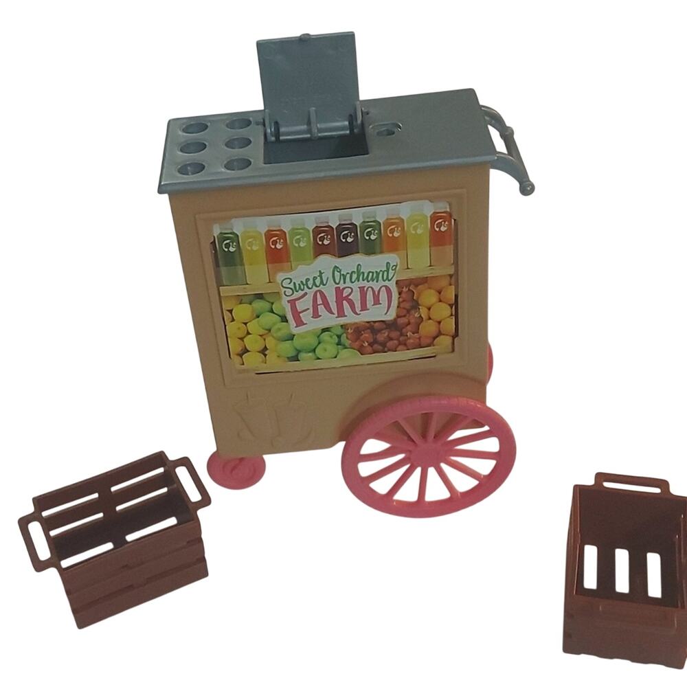 Barbie Career Sweet Orchard Farm Juice Cart + Fruit Baskets Dolls Accessories
